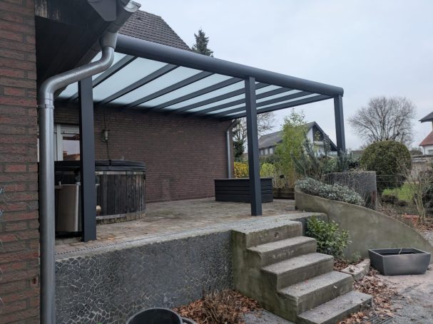 4500mm satiniertes VSG Glas Überdachung in Bad Salzuflen